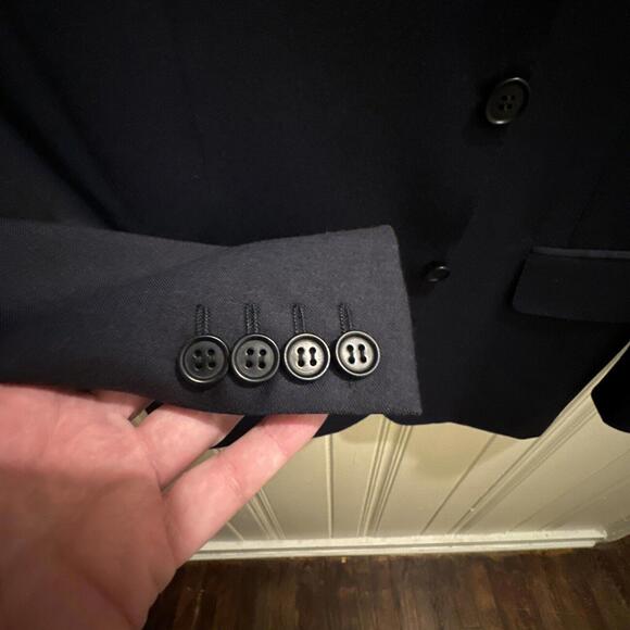 Canali Blazer Jacket Mens 50 it 40 us Black Casual Wool - Picture 2 of 8